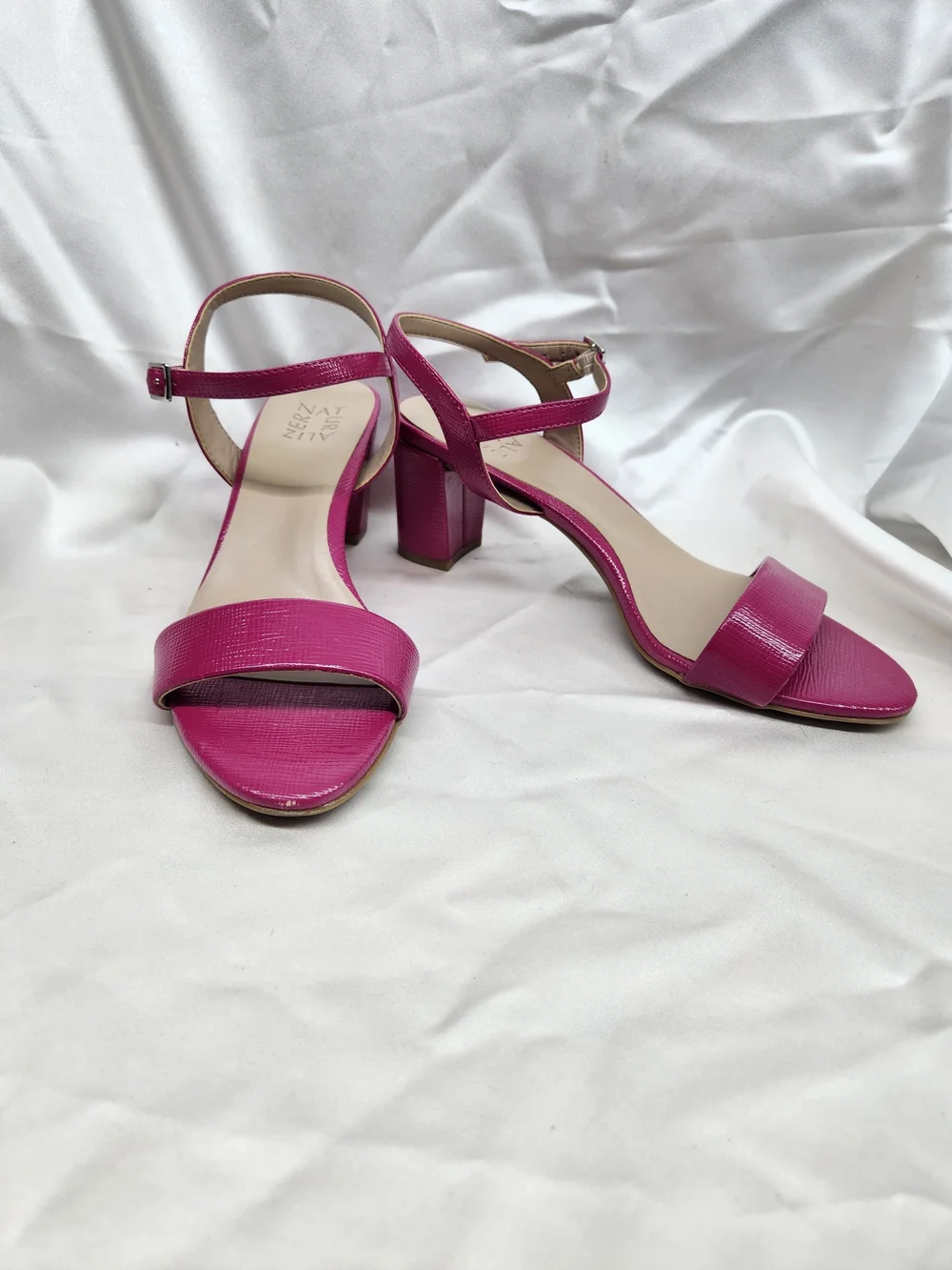 Naturalizer Pink Open-Toe Ankle Strap Heels